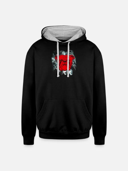 Red Dog Beer - Unisex Contrast Hoodie - black/heather gray