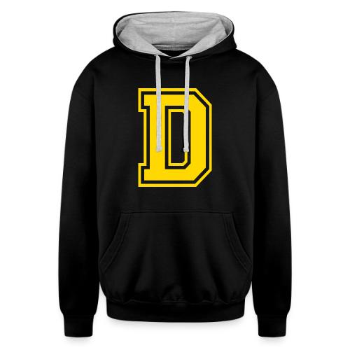 Letter D – Capital Athletic Alphabet Monogram - Unisex Contrast Hoodie
