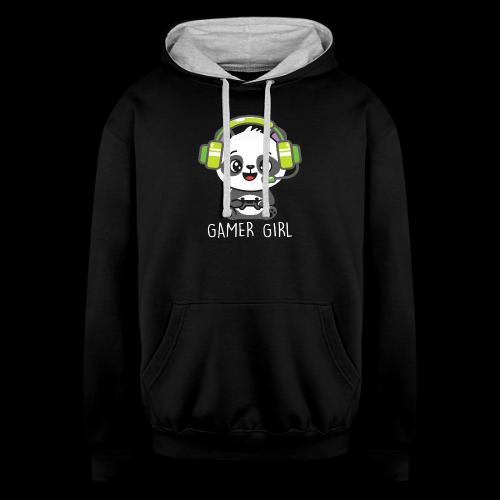 Cute Panda Gamer Girl - Unisex Contrast Hoodie