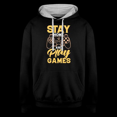 Stay & Play Games! - Unisex Contrast Hoodie