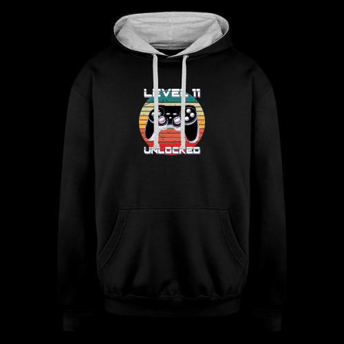 Level 11 Unlocked - Unisex Contrast Hoodie