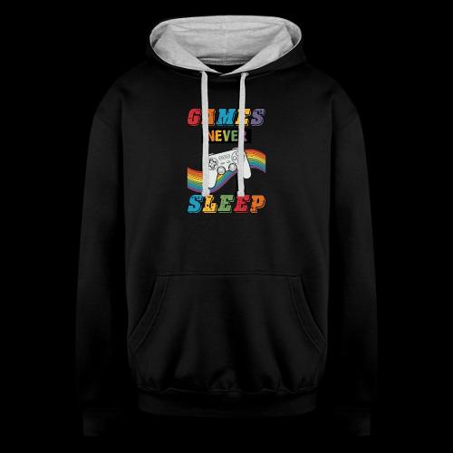 Games Never Sleep Rainbow - Unisex Contrast Hoodie