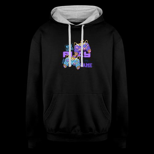 Super Cool Cat Gamer Unlocked - Unisex Contrast Hoodie