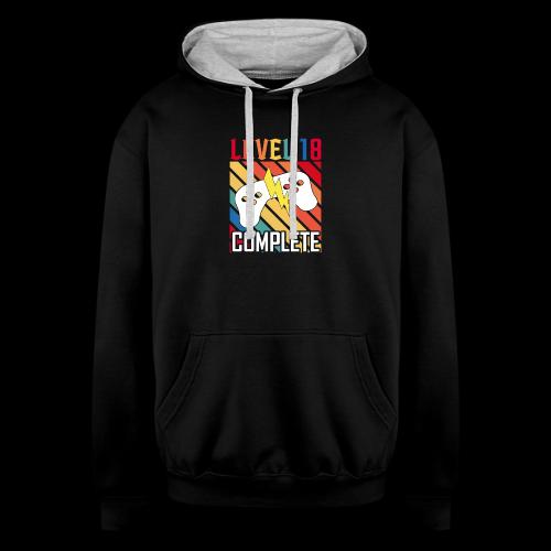 Level 18 Complete! - Unisex Contrast Hoodie