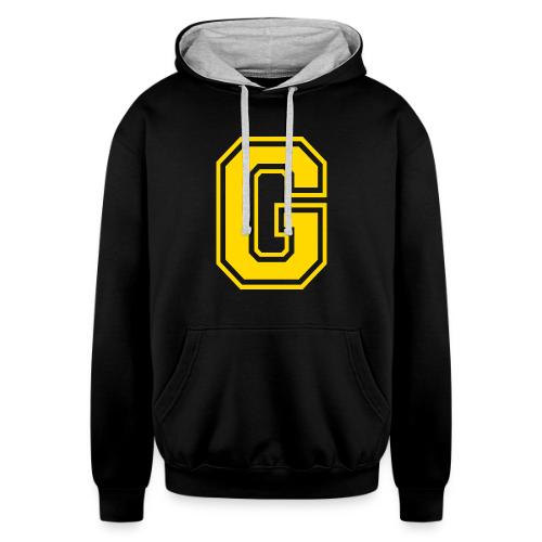 Letter G – Capital Athletic Alphabet Monogram - Unisex Contrast Hoodie