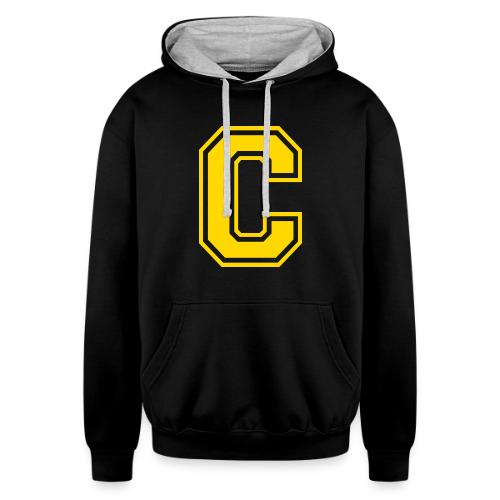 Letter C – Capital Athletic Alphabet Monogram - Unisex Contrast Hoodie