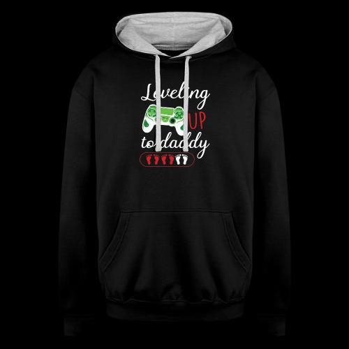 Leveling Up to Daddy Gamer - Unisex Contrast Hoodie