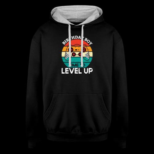 Birthday Boy: Time to Level Up! - Unisex Contrast Hoodie