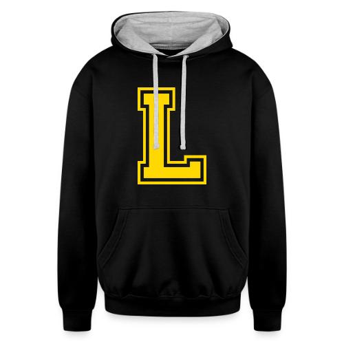 Letter L – Capital Athletic Alphabet Monogram - Unisex Contrast Hoodie