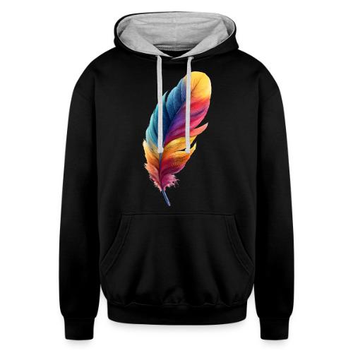 Rainbow Flight Feather - Unisex Contrast Hoodie