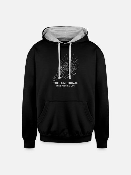 The Functional Melancholic - Unisex Contrast Hoodie - black/heather gray