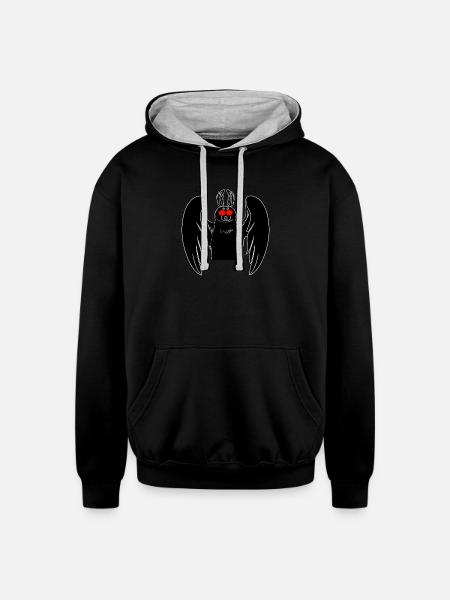 Mothman - Unisex Contrast Hoodie - black/heather gray