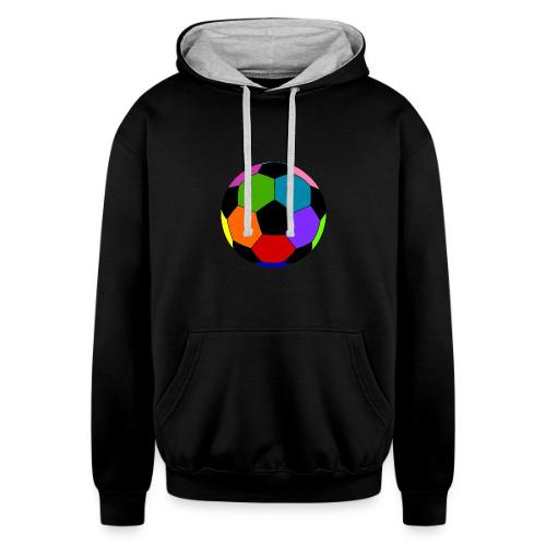 Multi-colored soccer ball - Unisex Contrast Hoodie