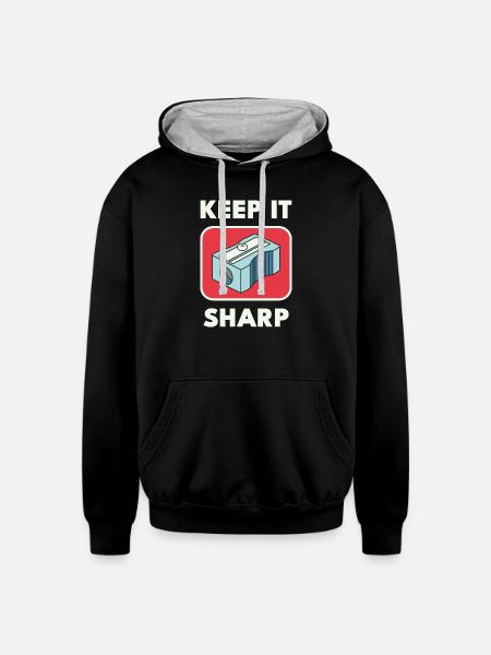 Keep It Sharp Pencil Sharpener - Unisex Contrast Hoodie - black/heather gray