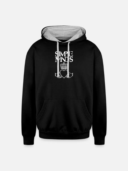 Simple Minds - Unisex Contrast Hoodie - black/heather gray