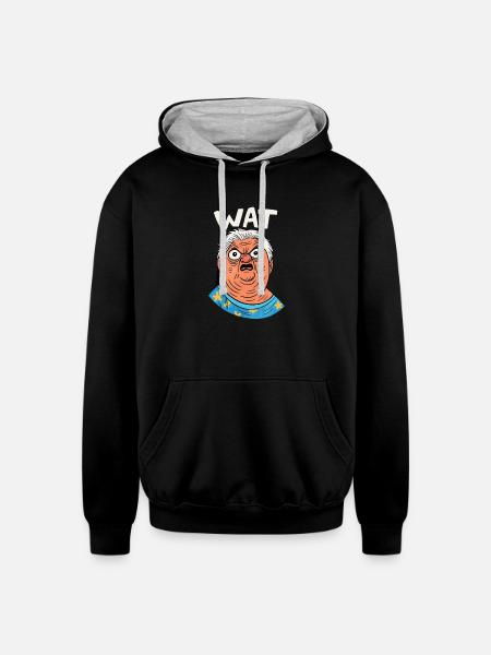 Granny Surprised - Unisex Contrast Hoodie - black/heather gray
