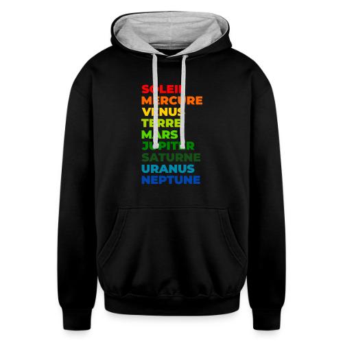 Solar System in Color - Unisex Contrast Hoodie