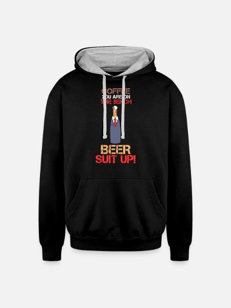 Beer Suit Up - Unisex Contrast Hoodie - black/heather gray