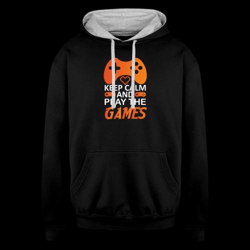 Keep Calm And Play The Games - Unisex Contrast Hoodie