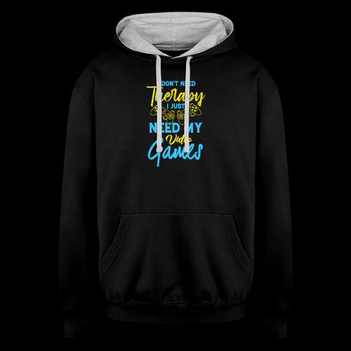 No Therapy Needed, Just My Games! - Unisex Contrast Hoodie