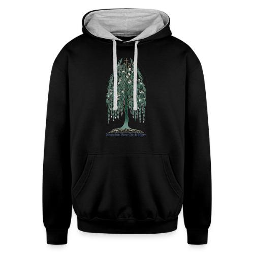 Easter Branches Bow Willow T Shirt, Easter Gift - Unisex Contrast Hoodie