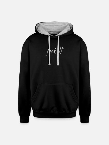 Insignia Novelty Funny Sleeve - Unisex Contrast Hoodie - black/heather gray