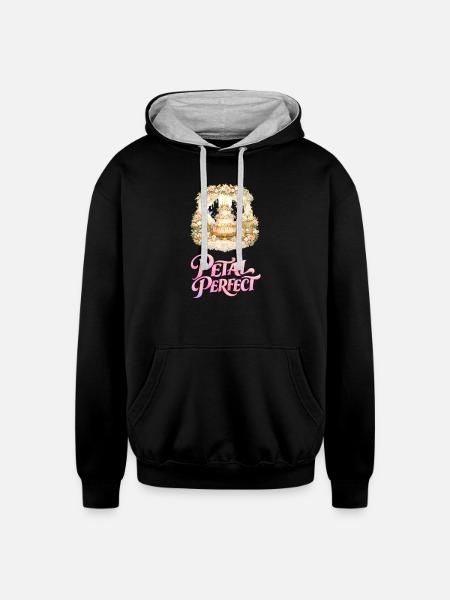 Petal Perfect Cake Scene - Unisex Contrast Hoodie - black/heather gray