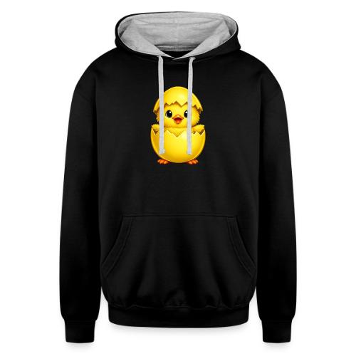 Easter Chick yellow - Unisex Contrast Hoodie
