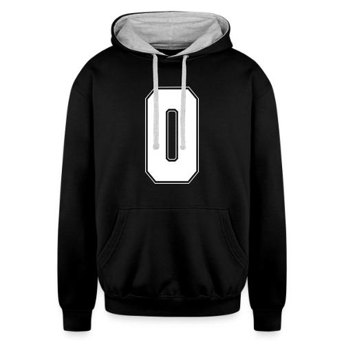White Letter O – Varsity Alphabet Monogram - Unisex Contrast Hoodie