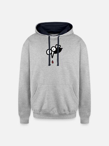 Mosquito - Unisex Contrast Hoodie - heather gray/navy