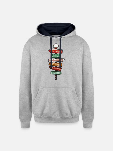 Signs of Imagination Collection. - Unisex Contrast Hoodie - heather gray/navy