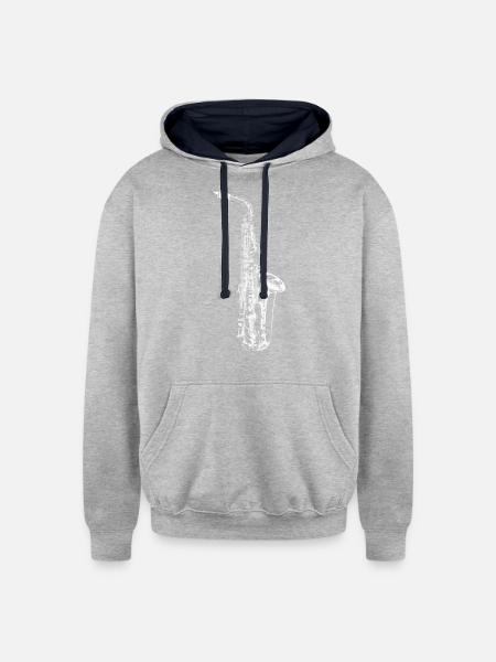 Sax - Unisex Contrast Hoodie - heather gray/navy