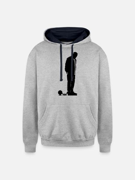 prisoner - Unisex Contrast Hoodie - heather gray/navy