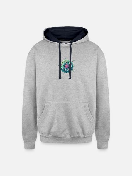 Cells - Unisex Contrast Hoodie - heather gray/navy