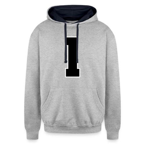 Varsity Number 1 Athletic Style - Unisex Contrast Hoodie