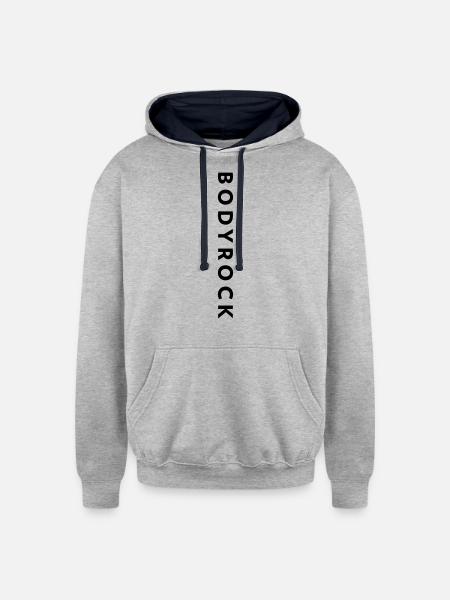 BR Vertical - Unisex Contrast Hoodie - heather gray/navy