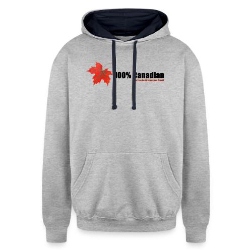 100% Canadian - Unisex Contrast Hoodie