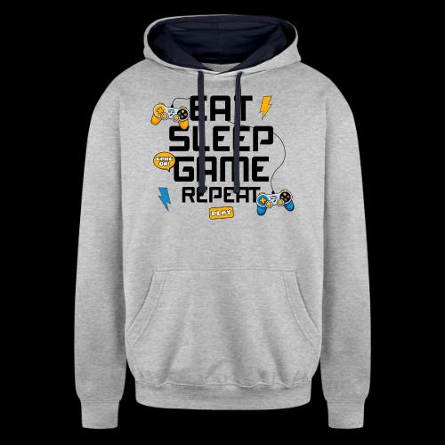 Eat Sleep Game Repeat! - Unisex Contrast Hoodie