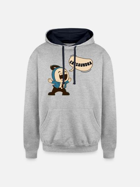 Cassaundra Name 1 1 - Unisex Contrast Hoodie - heather gray/navy