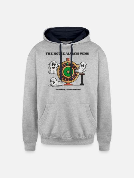 The Casino Ghosts - Unisex Contrast Hoodie - heather gray/navy