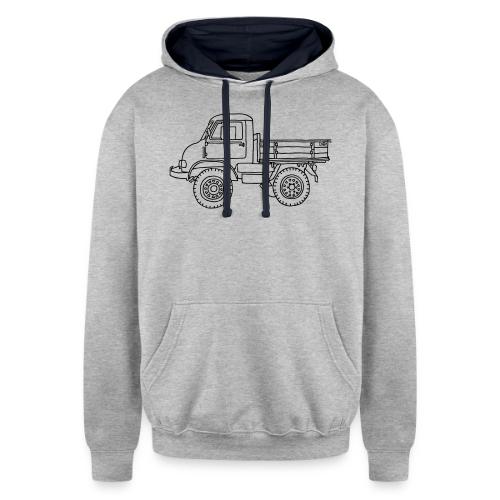 Off-road truck, transporter - Unisex Contrast Hoodie