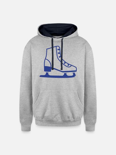 Figure Skate - Unisex Contrast Hoodie - heather gray/navy