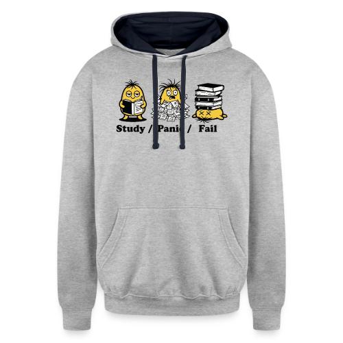 Funny Student Study Panic Fail Back To School - Unisex Contrast Hoodie