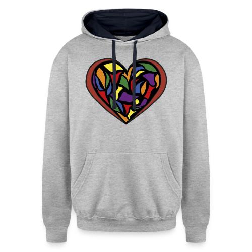 crystal heart 2 - Unisex Contrast Hoodie