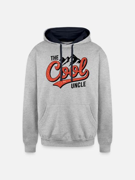 The cool uncle - Unisex Contrast Hoodie - heather gray/navy