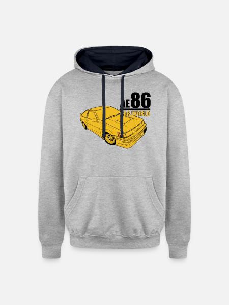 Toyota AE86 - Unisex Contrast Hoodie - heather gray/navy