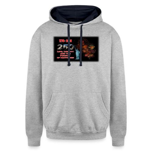 1776 - 2026 - 250 Years USA | Fireworks - Unisex Contrast Hoodie