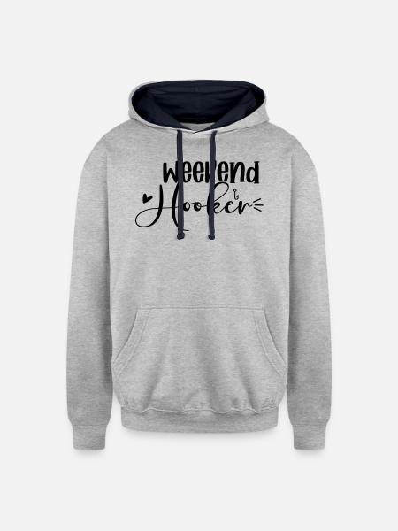 Weekend Hooker - Unisex Contrast Hoodie - heather gray/navy