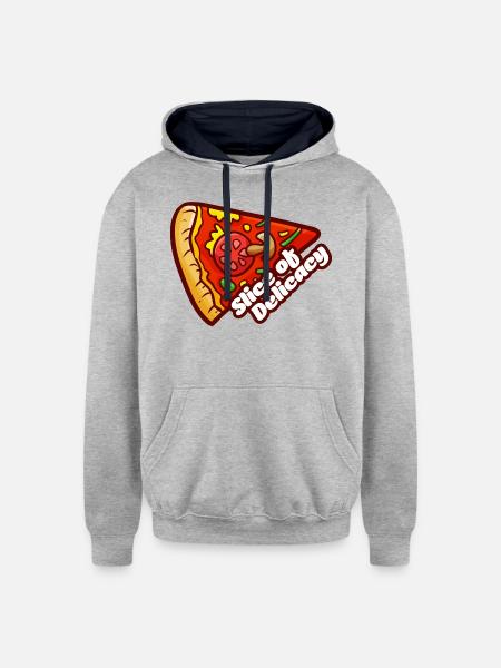 Slice Of Delicacy - Unisex Contrast Hoodie - heather gray/navy