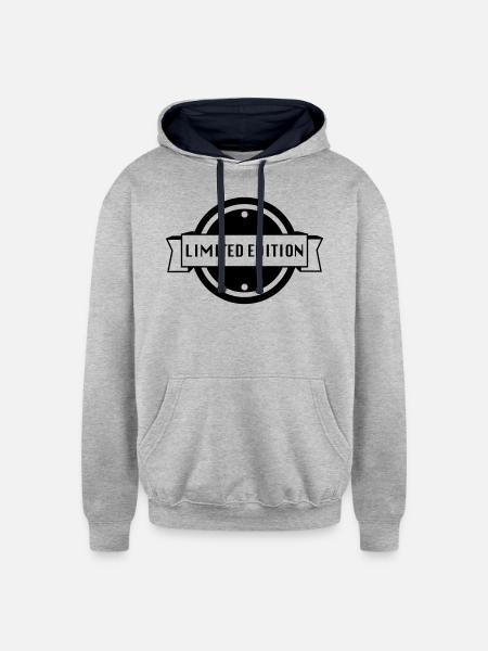 limited edition - Unisex Contrast Hoodie - heather gray/navy